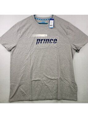 Prince Pickleball Graphic Tee Small Gray Cotton Blend Crew Neck NWT